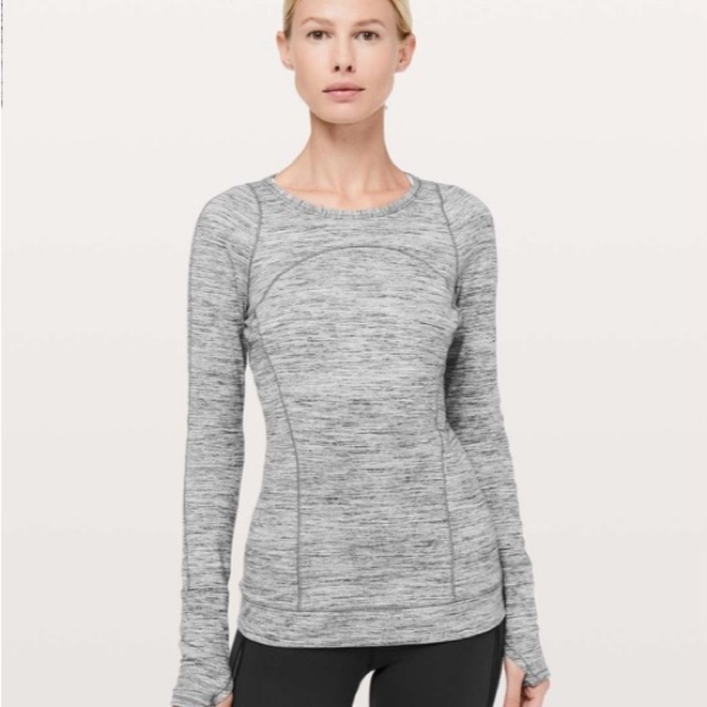 Lululemon Cypress Kiss Long Sleeve
Space Dye Camo Seal Grey Deep Coal